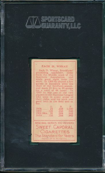 1911 T205 Wheat Sweet Caporal Cigarettes SGC 50