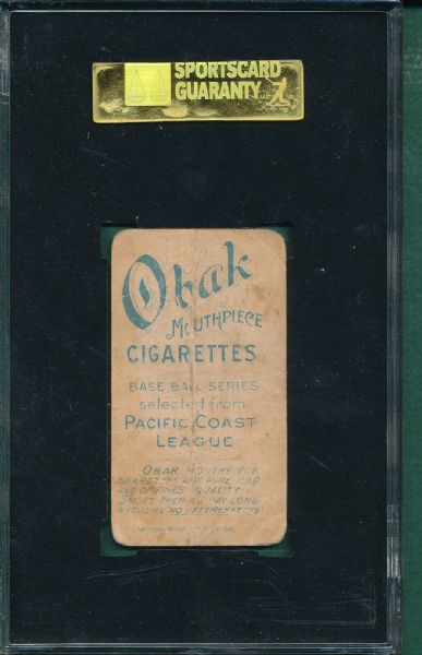 1909 T212-1 Chick Gandil Obak Cigarettes SGC 10 *Rookie*