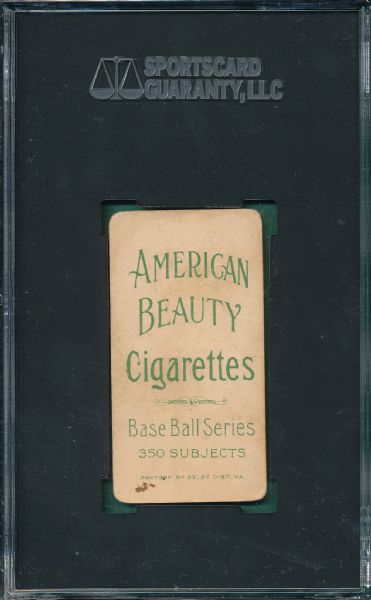 1909-1911 T206 Bender, No Trees, American Beauty 350 NF Cigarettes SGC 30