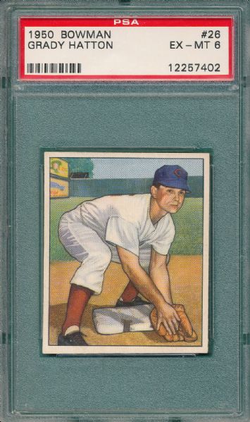 1950 Bowman #26 Grady Hatton PSA 6 *Short Print*