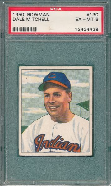 1950 Bowman #130 Mitchell & #136 Rosar (2) Card Lot PSA 6 