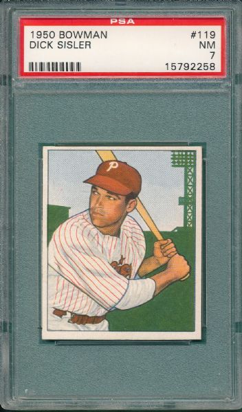 1950 Bowman #119 Dick Sisler PSA 7