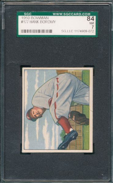 1950 Bowman #177 Hank Borowy SGC 84