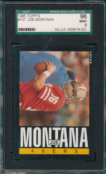 1985 Topps FB (9) Card Lot of HOFers W/Montana SGC 96