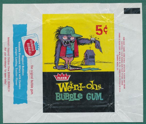 1965 Fleer Weird-Ohs Wax Pack Wrapper  *Collector's Aid*