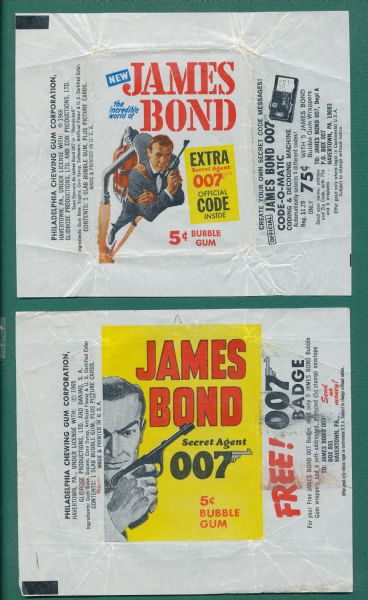 1965 & 66 James Bond Wrappers Lot of (2)  *Collector's Aid*