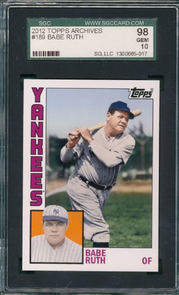 2012 Topps Archives #189 Babe Ruth SGC 98 