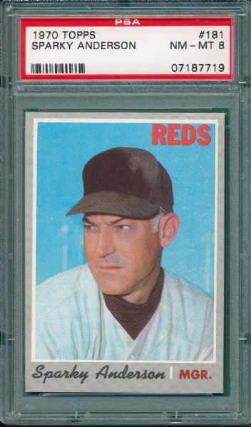 1970-78 Topps HOFer & Rookie W/Sparky Anderson Lot PSA 8