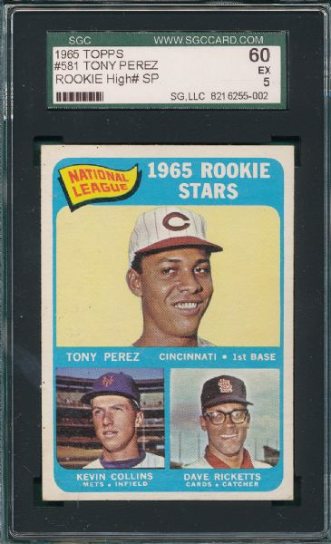 1965 Topps #581 Tony Perez SGC 60 *Rookie, SP*