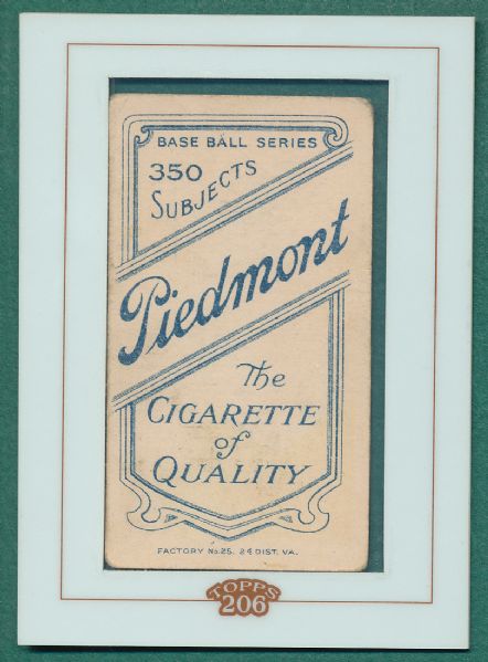 1909-1911 Topps T206 (3) Card Lot Piedmont Cigarettes