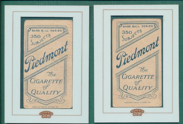 1909-1911 Topps T206 (3) Card Lot Piedmont Cigarettes