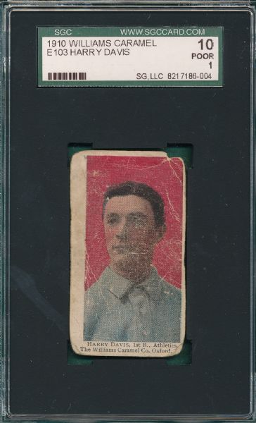 1910 E103 Harry Davis Williams Caramel SGC 10