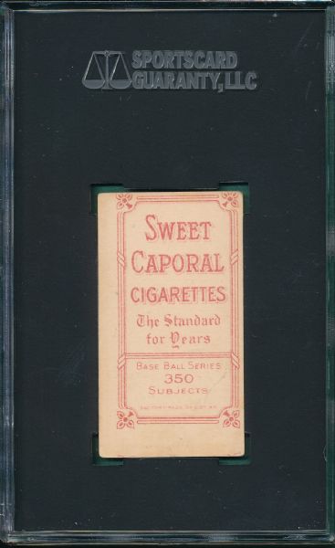1909-1911 T206 Herzog, NY, Sweet Caporal Cigarettes SGC 50 *Miscut Back*