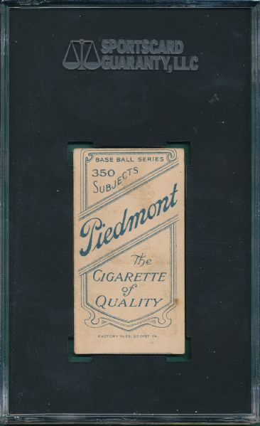 1909-1911 T206 Rossman Piedmont Cigarettes SGC 50 *Miscut Back*