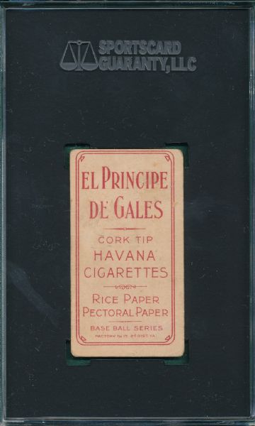 1909-1911 T206 Wilhelm, Bat, El Principe De Gales Cigarettes SGC 20