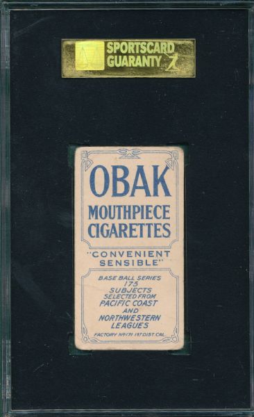 1910 T212-2 Hogan Obak Cigarettes SGC 30