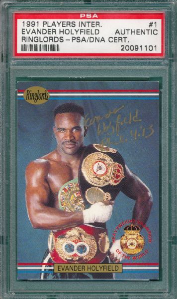 1991 Players International Ringlords Evander Holyfield *Autograph* PSA/DNA 