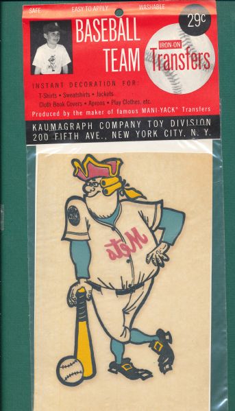 1963 New York Mets Kaumagraph Iron On Transfer  *Collector's Aid*