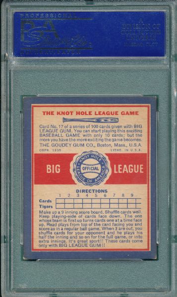 1937 Goudey #17 Knot Hole League PSA 6