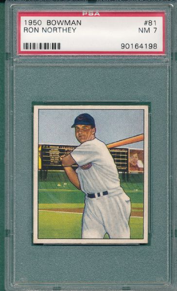 1950 Bowman #81 Ron Northey PSA 7