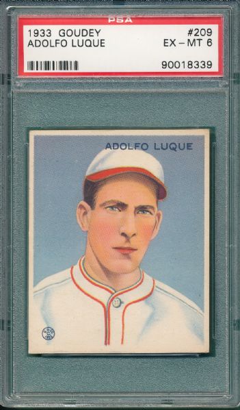 1933 Goudey #209 Adolfo Luque PSA 6