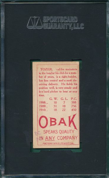 1911 T212-3 Tozer Obak Cigarettes SGC 20 