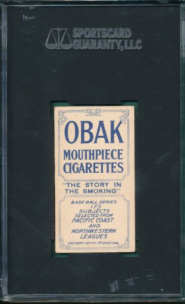 1910 T212-2 Wolverton Obak Cigarettes SGC 40