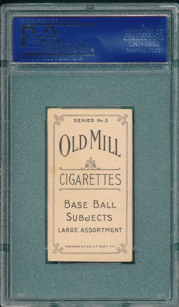 1910 T210 Hornsby, Series 3, Old Mill Cigarettes PSA 5 *Highest Graded, Low Pop*