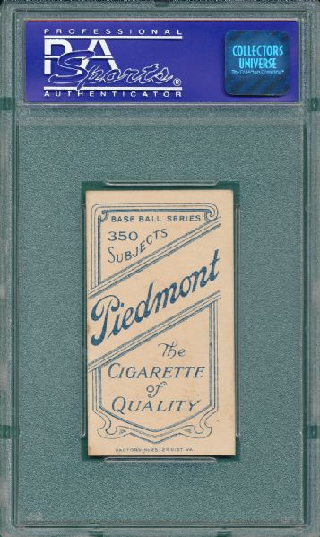 1909-1911 T206 Bescher, Portrait, Piedmont Cigarettes PSA 6