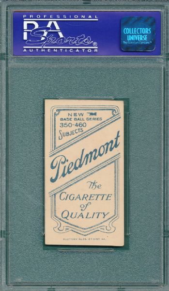1909-1911 T206 Sheckard, Glove, Piedmont Cigarettes PSA 6