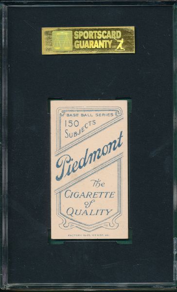 1909-1911 T206 Bergen, Batting, Piedmont Cigarettes SGC 70