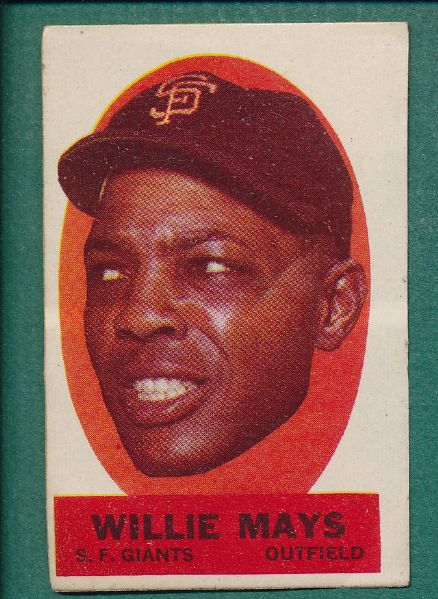 1963 Topps Peel-Offs Lot of (9) W/ Mays & Musial