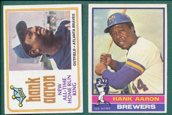 1961-76 Topps Hank Aaron (4) Card Lot