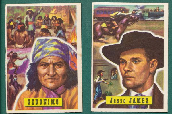 1956 Topps Round Up Lot of (30) W/Jesse James and Gerinimo