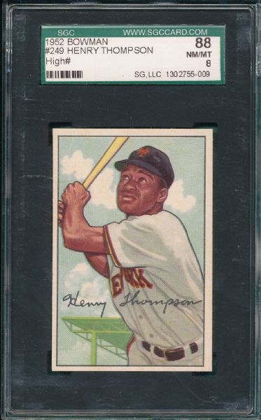 1952 Bowman #249 Henry Thompson SGC 88 *High Number*