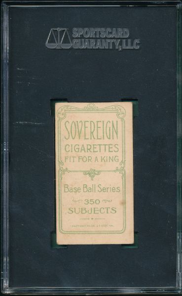 1909-1911 T206 Johnson, Hands to Chest, Sovereign 350 Cigarettes SGC 60