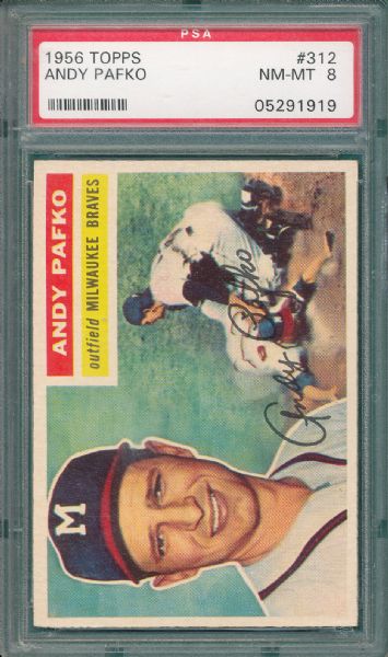 1956 Topps #312 Andy Pafko PSA 8