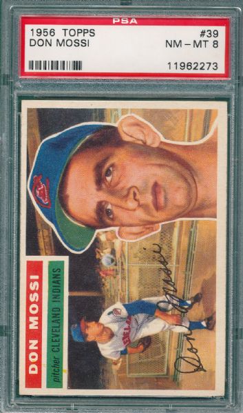 1956 Topps #39 Don Mossi PSA 8