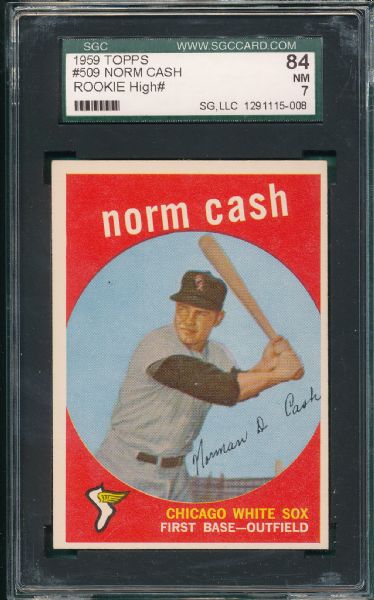 1959 Topps #509 Norm Cash SGC 84 *High Number* *Rookie*