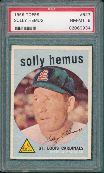 1959 Topps #527 Solly Hemus PSA 8 *High Number* 
