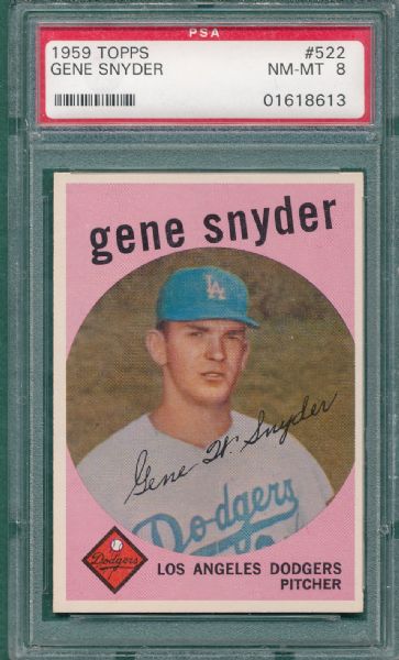 1959 Topps #522 Gene Snyder PSA 8 *High Number* 