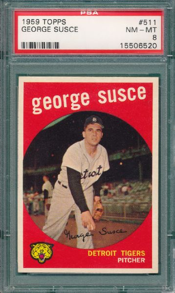 1959 Topps #511 George Susce PSA 8 *High Number* 