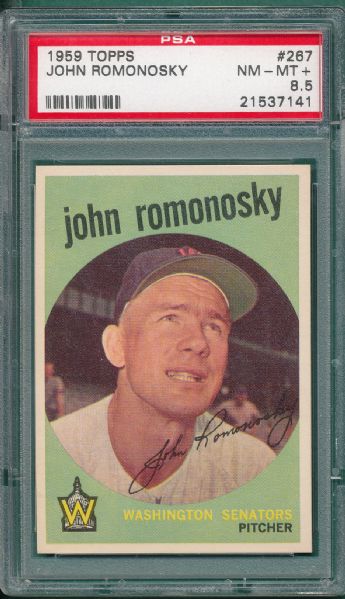 1959 Topps #267 John Romonosky PSA 8.5