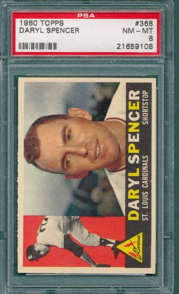 1960 Topps #368 Daryl Spencer PSA 8