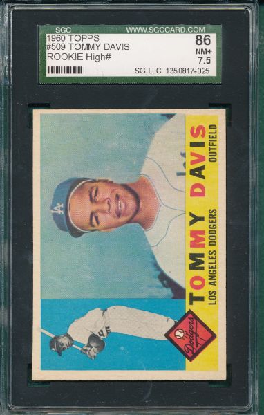 1960 Topps #509 Tommy Davis SGC 86 *Rookie* *High Number*