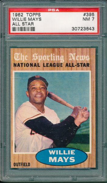 1962 Topps #395 Willie Mays AS PSA 7