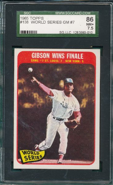 1965 Topps #138 WS Game #7 W/Gibson SGC 86