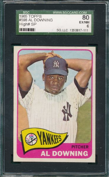1965 Topps #598 Al Downing SGC 80 *High Number, SP*