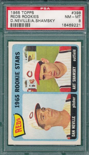 1965 Topps #398 Reds & 49 Orioles, Rookies (2) Card Lot PSA 8