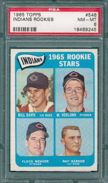 1965 Topps #539, #544 & #546, (3) Card Lot PSA 8 *High Number*